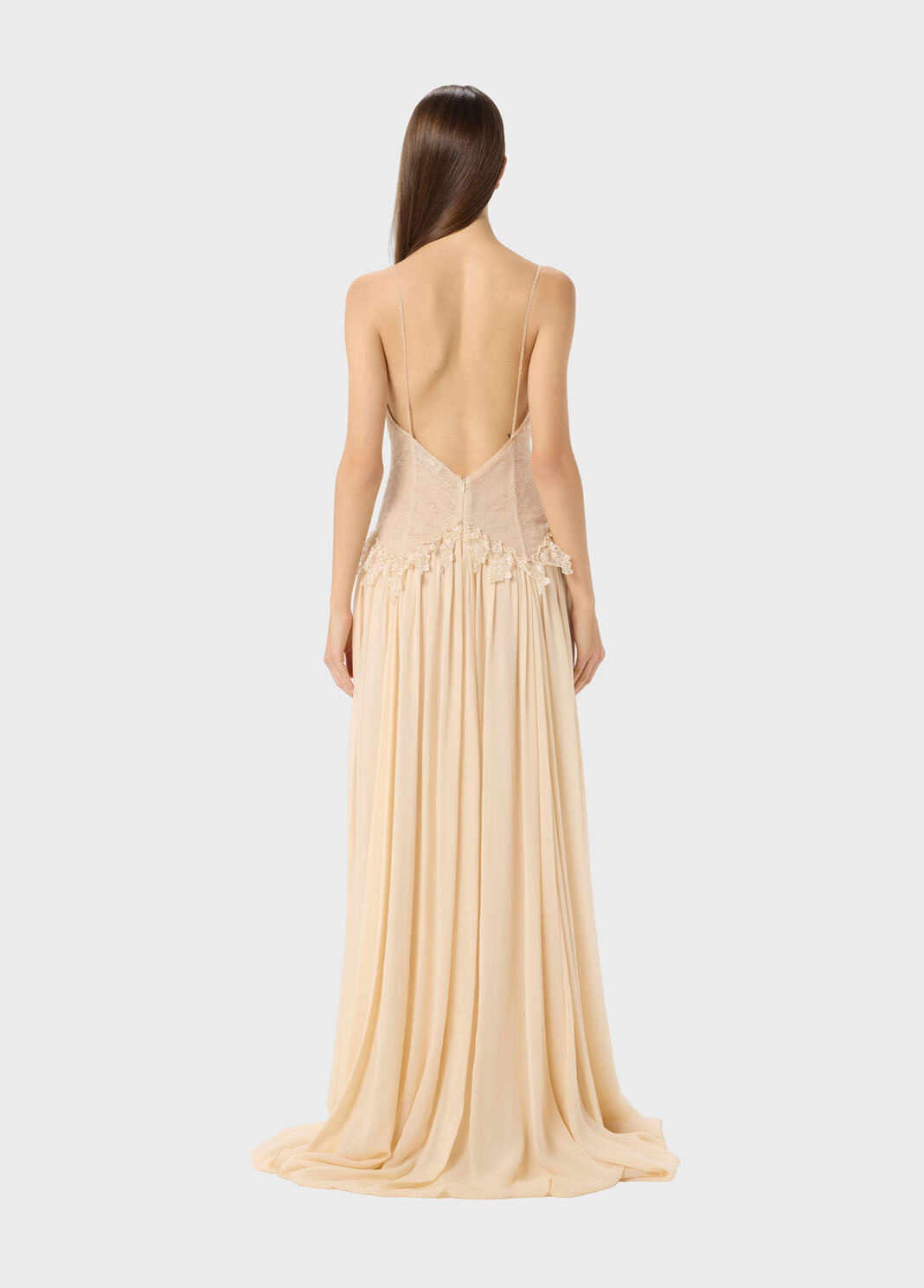 Langes Kleid aus Chantilly-Spitze und Georgette  Blumarine - large image number 1