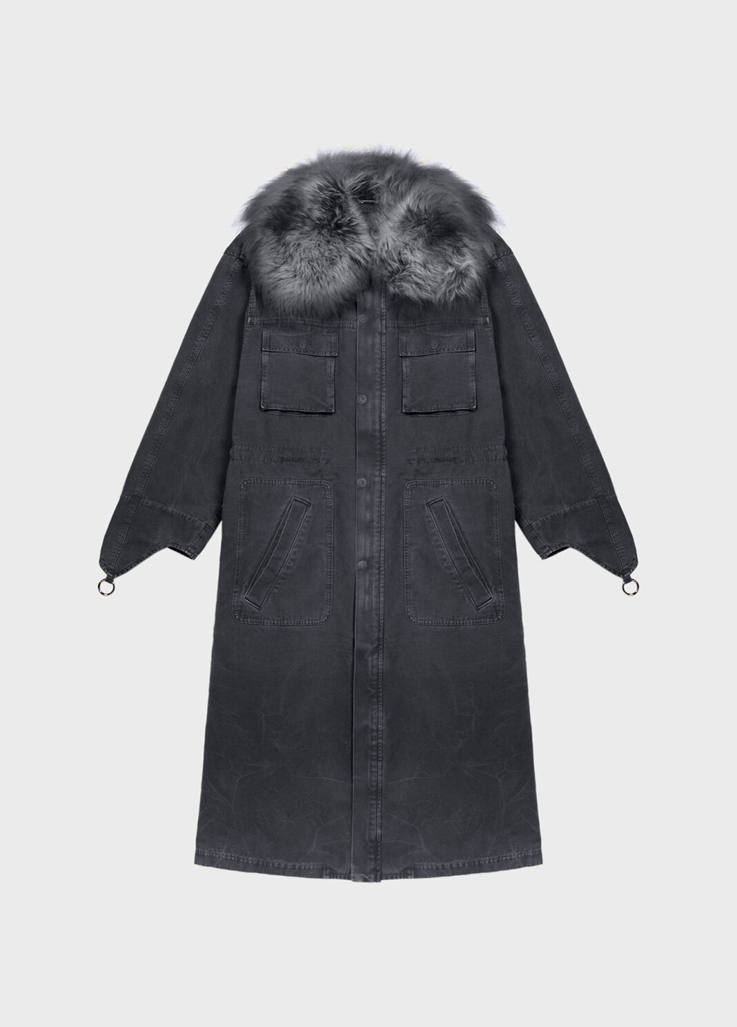 Parka en toile avec col en fourrure  Blumarine - large image number 4