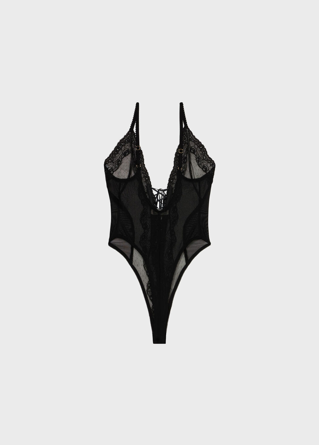 Marquisette and lace thong bodysuit  Blumarine - large image number 5