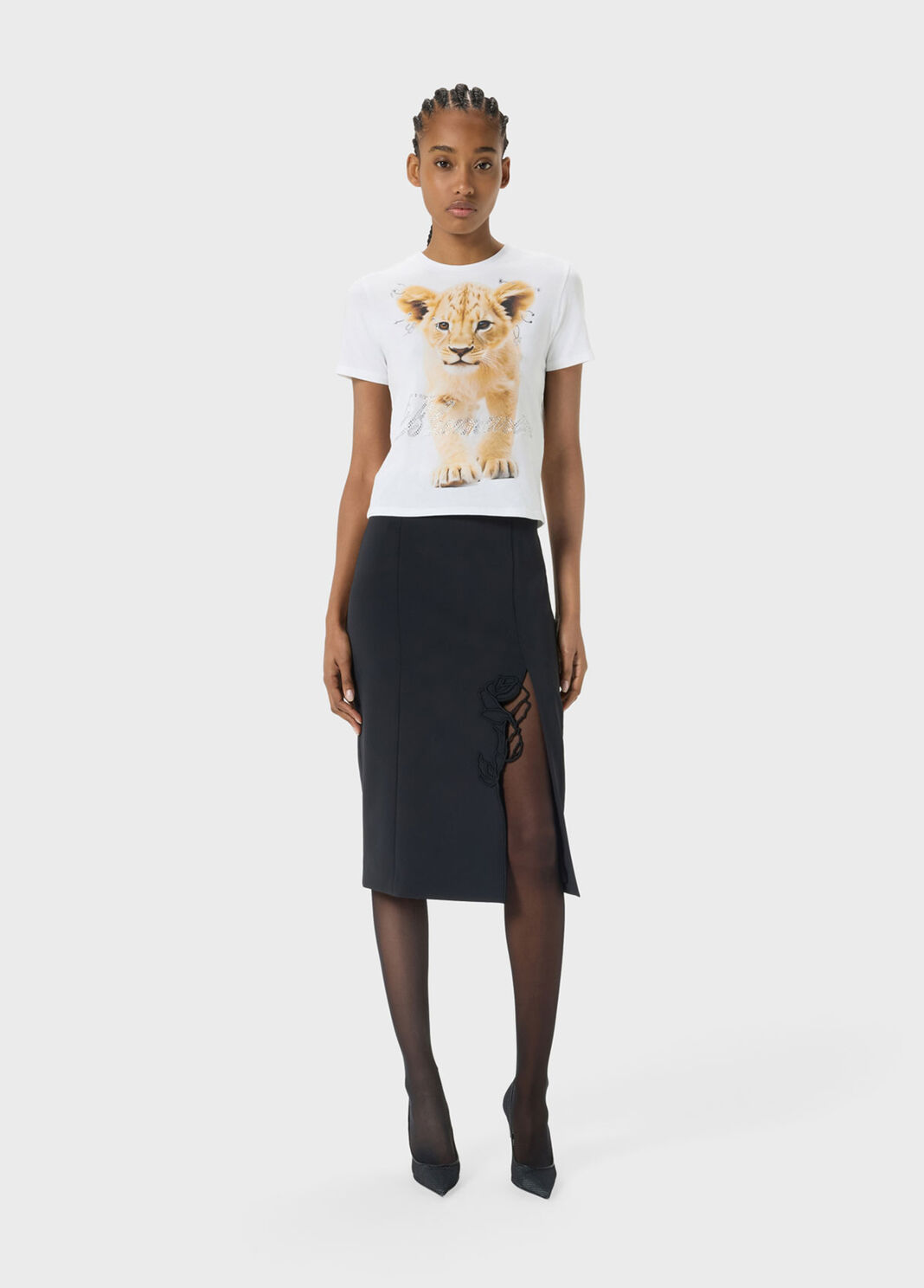 Jersey T-shirt with print and Blumarine logo  Blumarine - large image number 3
