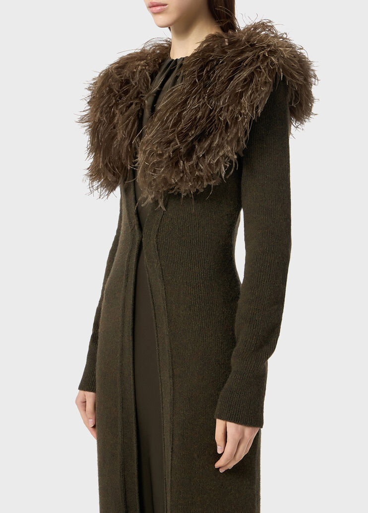 Cardigan lungo con collo in pelliccia  Blumarine - large image number 2