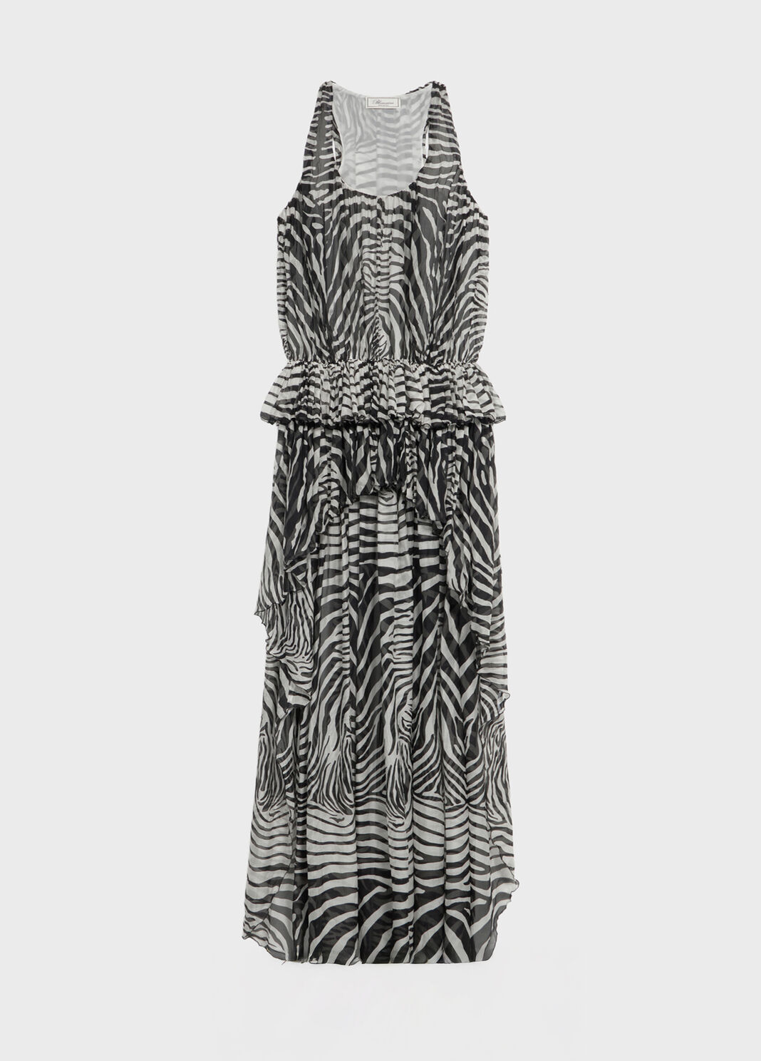 Asymmetrical zebra-print chiffon dress  Blumarine - large image number 4