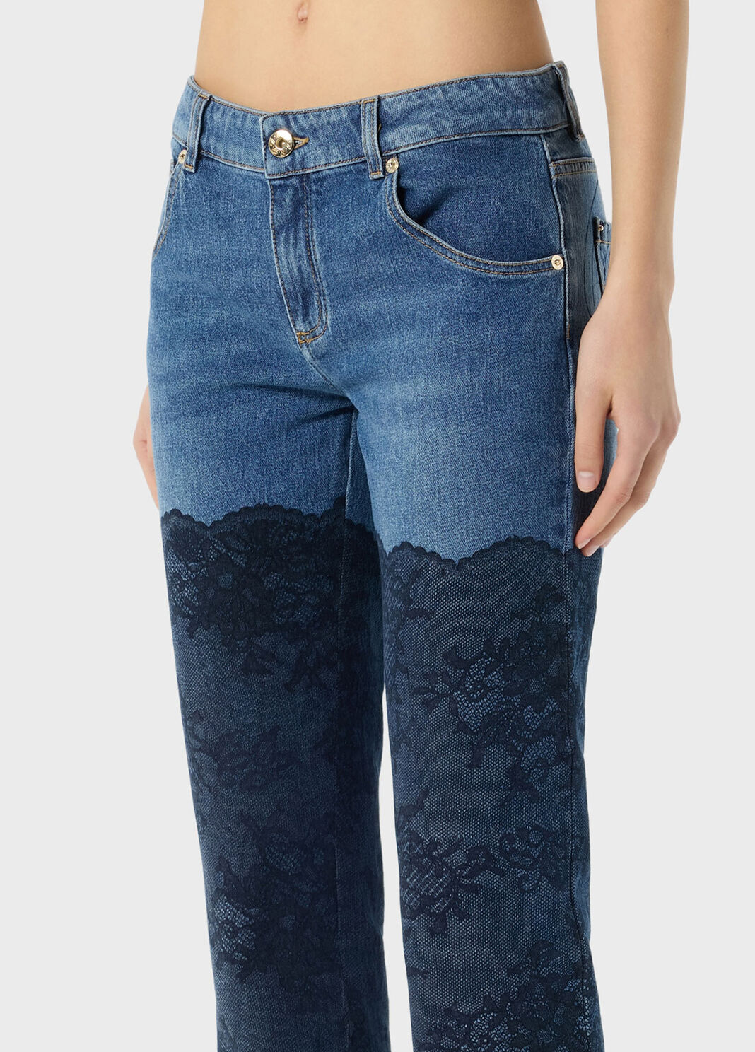Jeans with trompe-l'&oelig;il print  Blumarine - large image number 2