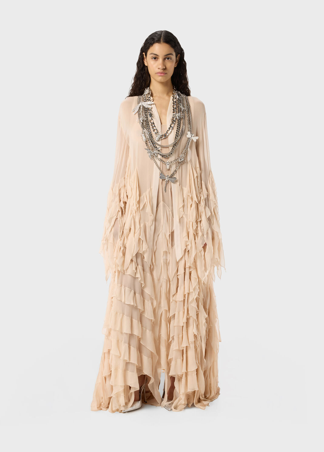 Asymmetrische Georgette-Bluse mit R&uuml;schen  Blumarine - large image number 3