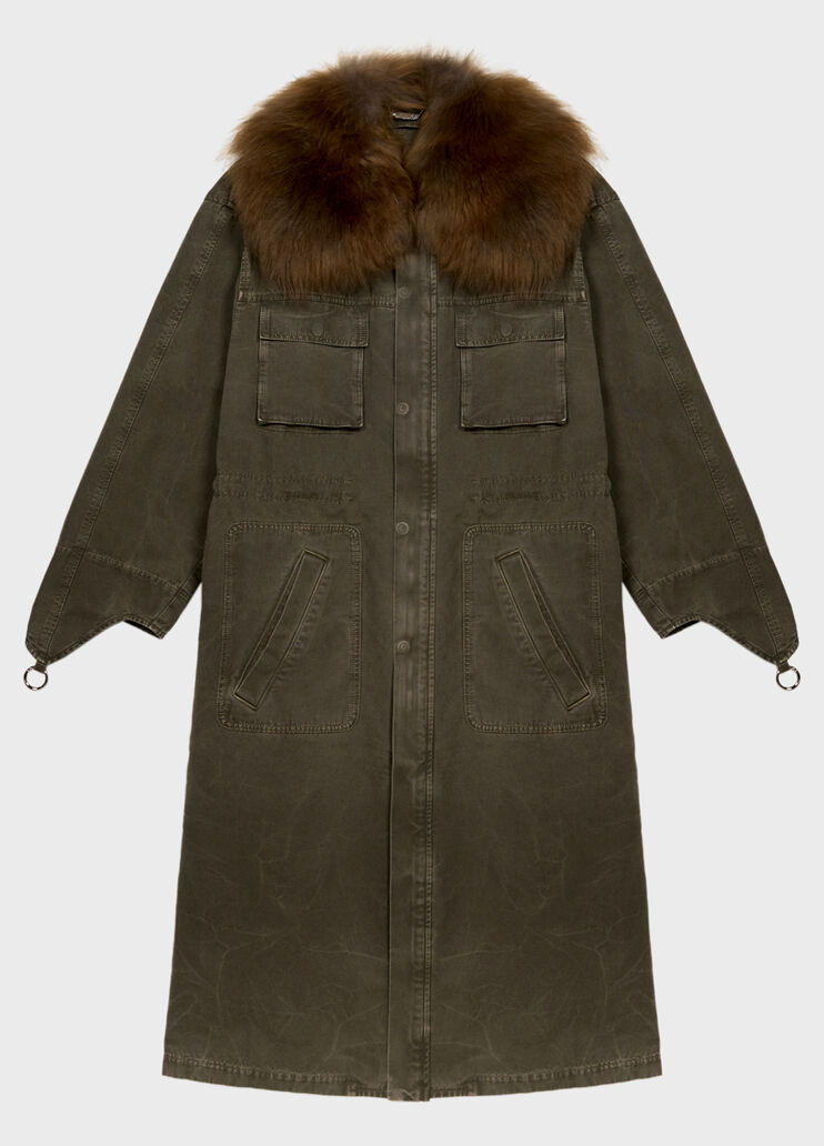 Parka in canvas con collo in pelliccia  Blumarine - medium Parka in canvas con collo in pelliccia  Blumarine - medium