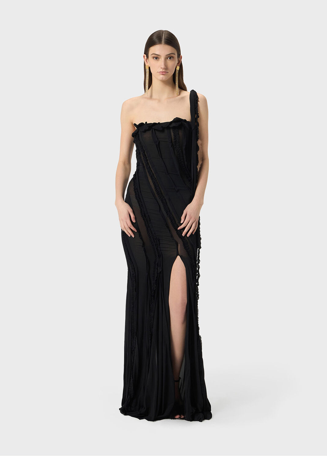 One-shoulder dress in jersey with inlays  Blumarine - large image number 3
