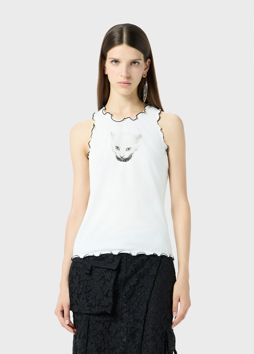 Top aus jersey mit puppy-aufdruck und r&uuml;schen  Blumarine - large image number 0