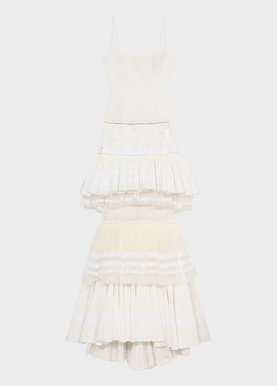 Long taffeta dress with tulle ruffles and lace inserts  Blumarine - large image number 4