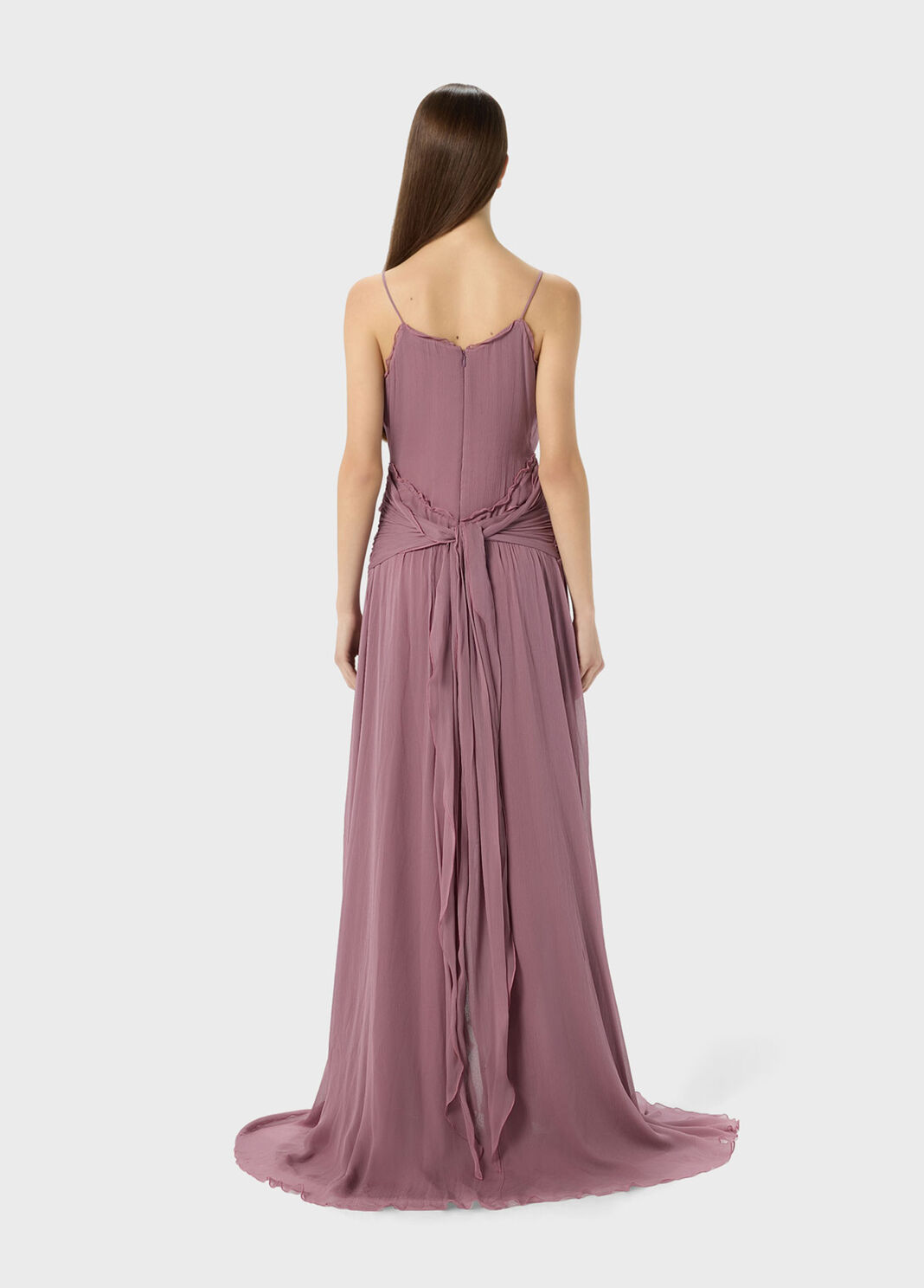 Langes Kleid aus Georgette mit 3D-Rose und Volant  Blumarine - large image number 1