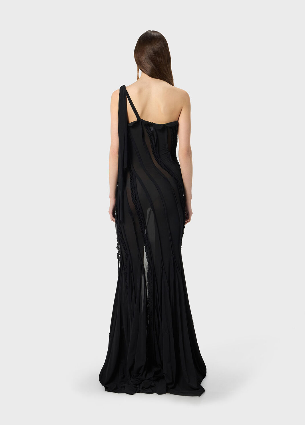 One-shoulder dress in jersey with inlays  Blumarine - large image number 1