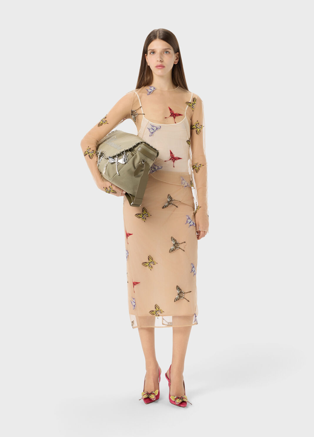 Midi tulle skirt with embroidery  Blumarine - large image number 3