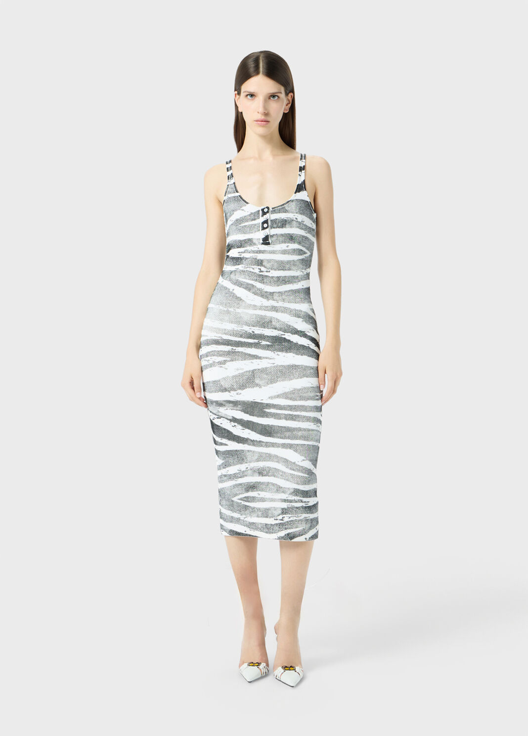 Zebra-print ribbed midi dress  Blumarine - large image number 3