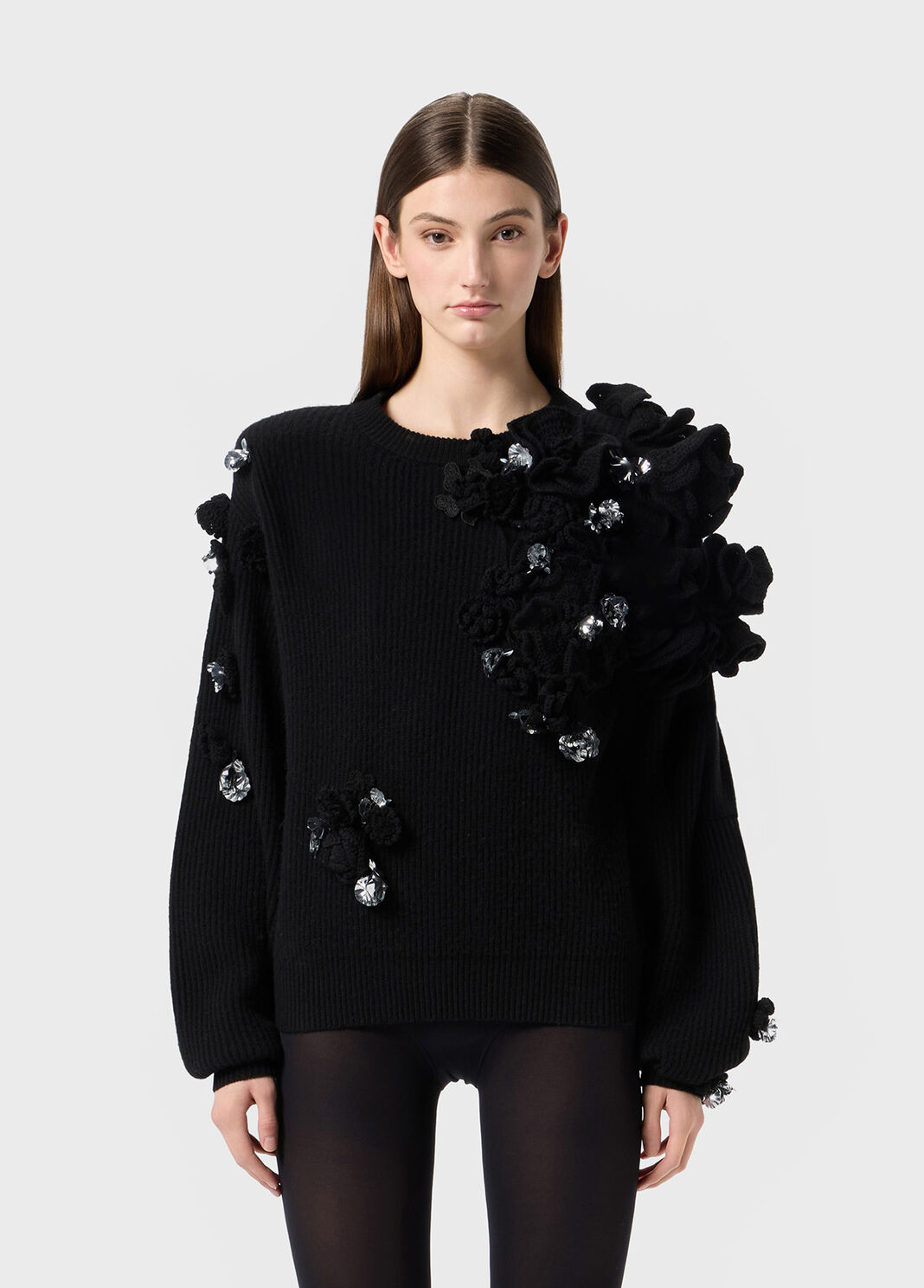 Wool sweater with embroidery and applications  Blumarine - large image number 0