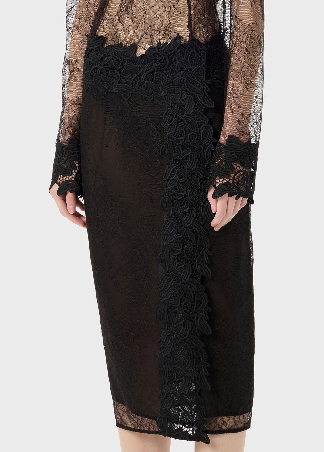 Chantilly lace skirt with macram&eacute;  Blumarine - large image number 2