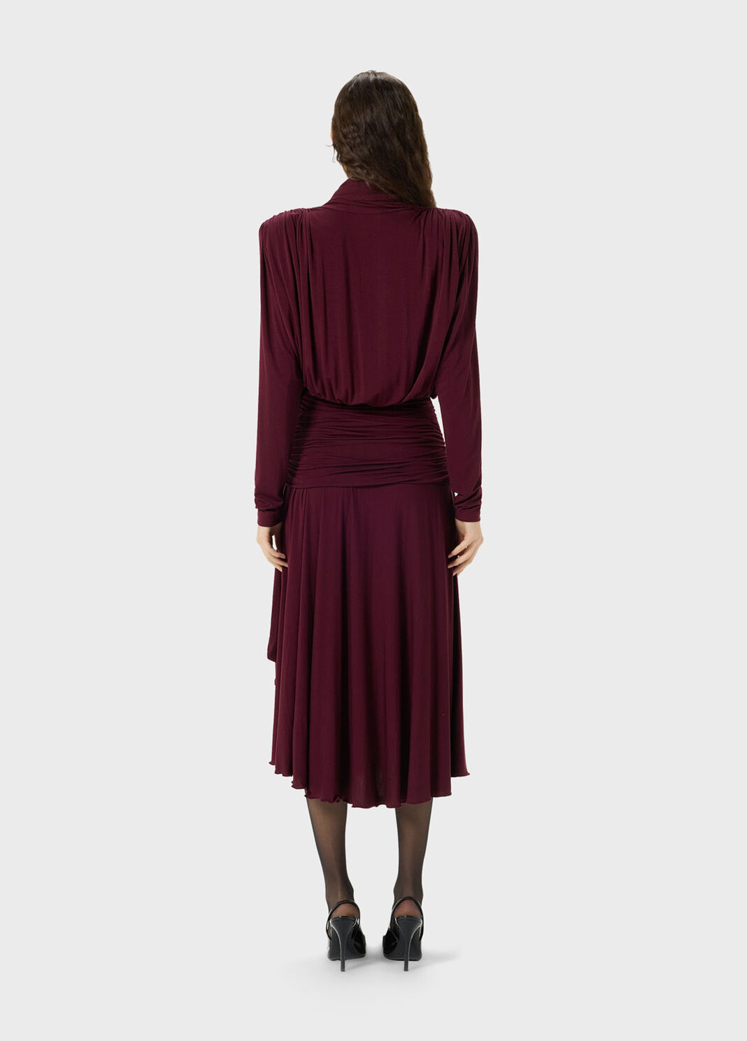 Jersey midi dress with stole and draping  Blumarine - large image number 1