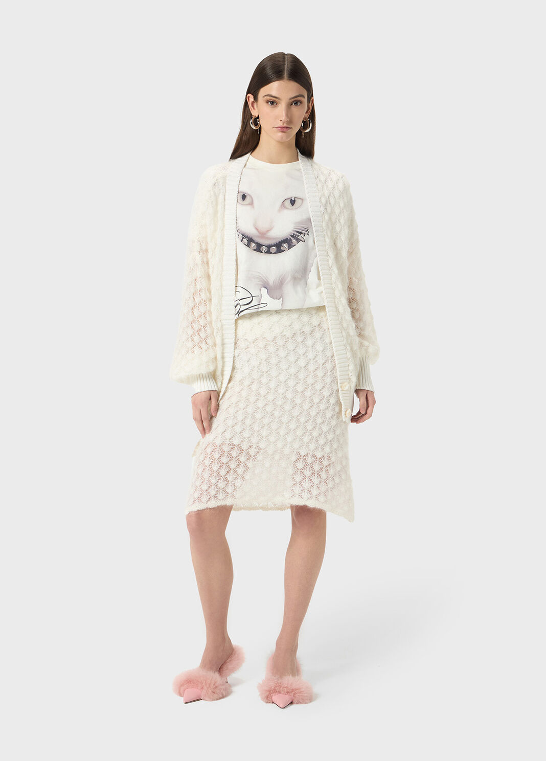 Strickjacke over mit spitzenstich  Blumarine - large image number 3