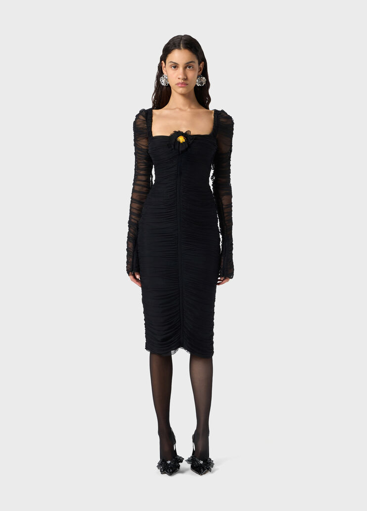 Midi-kleid aus tüll mit anstecknadel  Blumarine - large image number 0