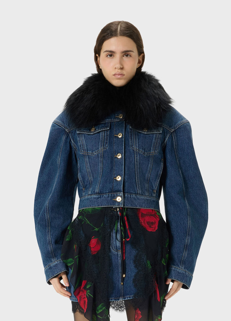 Denim jacket with fur collar  Blumarine - medium