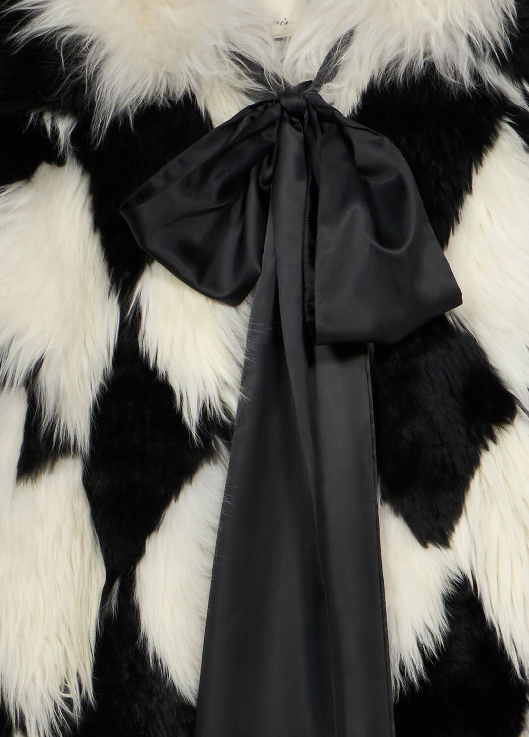 Two-tone intarsia fur cape with bow  Blumarine - large image number 6