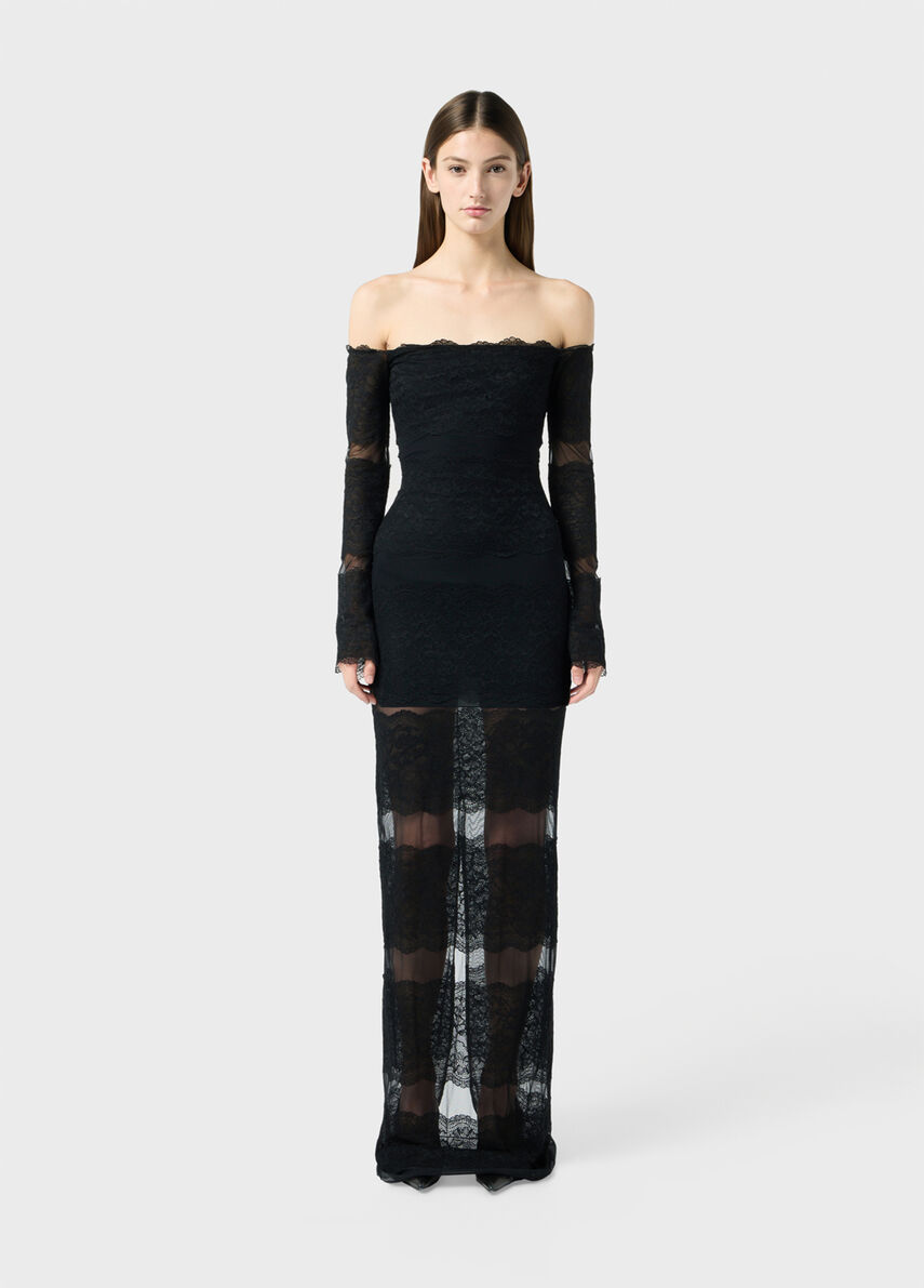 Long tulle and lace dress - Blumarine