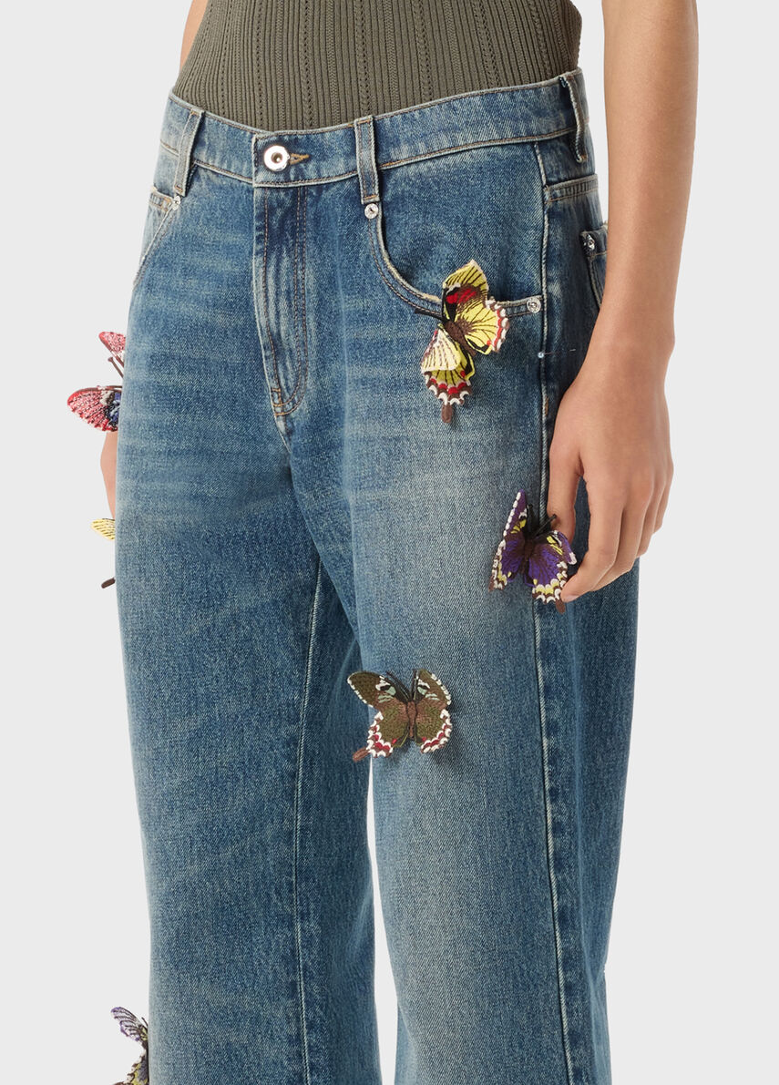 Boyfriend Jeans with Butterflies - Blumarine