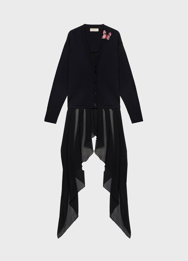 Knit Cardigan with Embroidery and Swallow Tails  Blumarine - medium