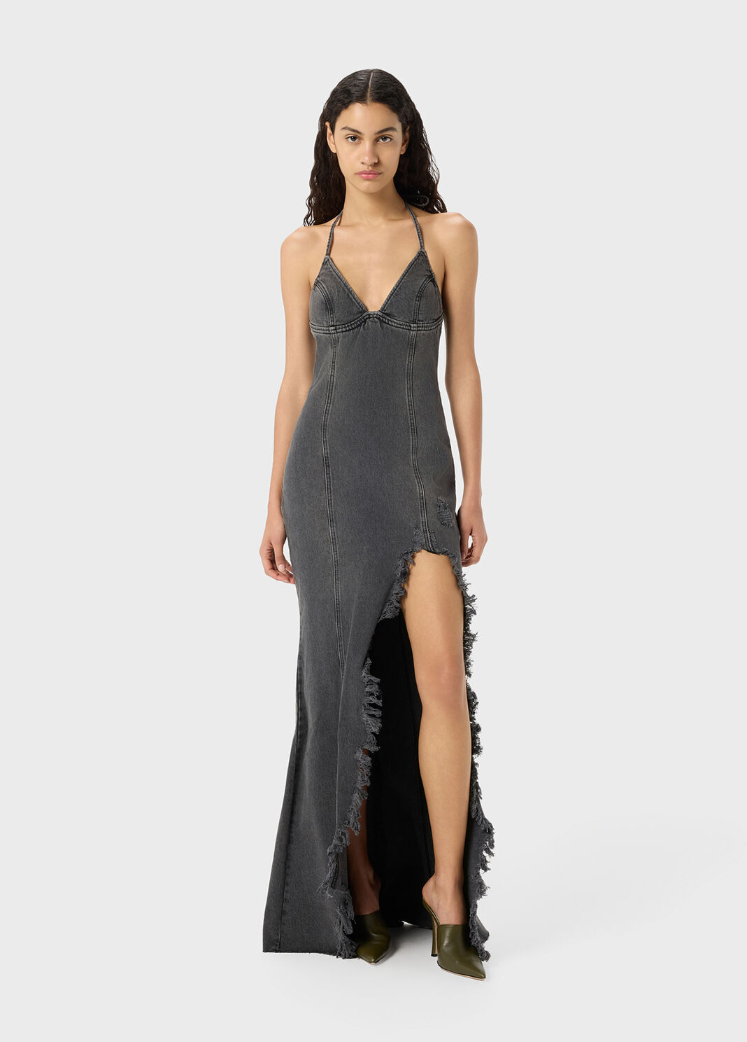 Long denim dress with slit  Blumarine - large image number 3