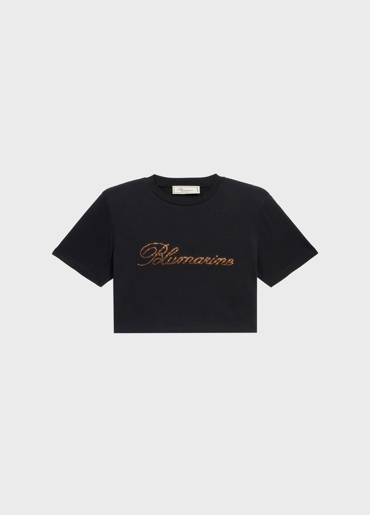 Cropped jersey T-shirt with embroidery  Blumarine - medium