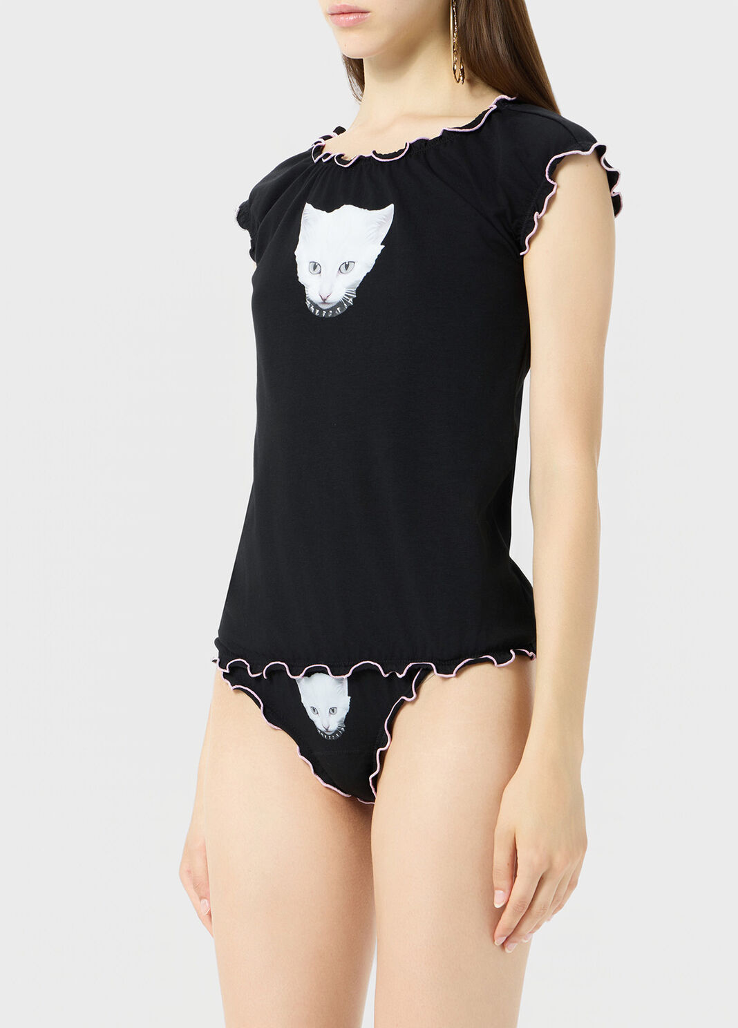 Jersey sweater with puppy print and ruffles  Blumarine - large image number 2