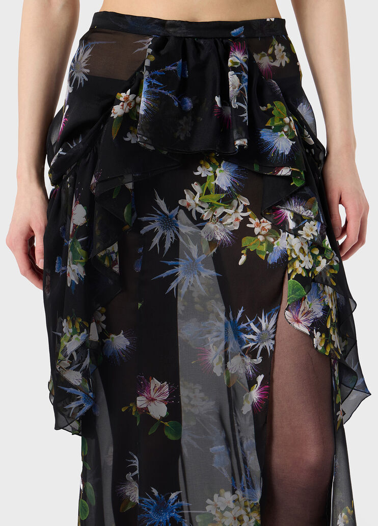Silk chiffon printed skirt with ruffles  Blumarine - large image number 2