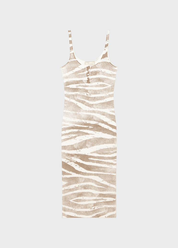 Zebra-print ribbed midi dress  Blumarine - medium
