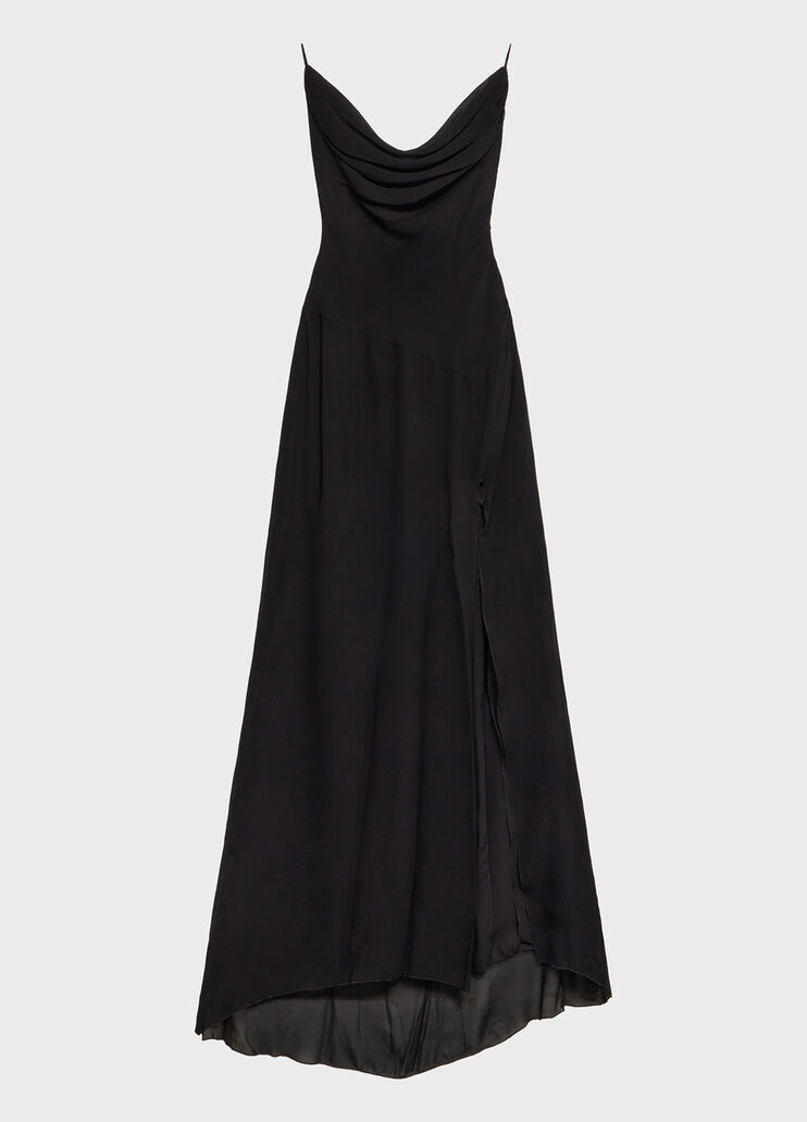 Long georgette dress with hooded neckline  Blumarine - medium