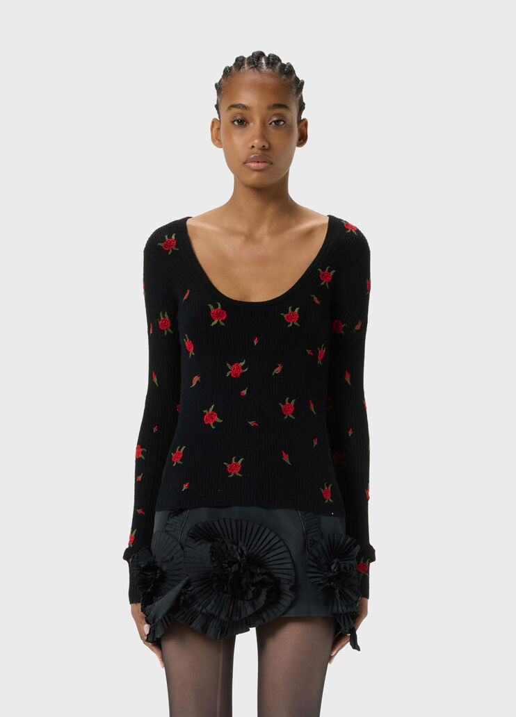 Wool jumper with rose embroidery  Blumarine - medium