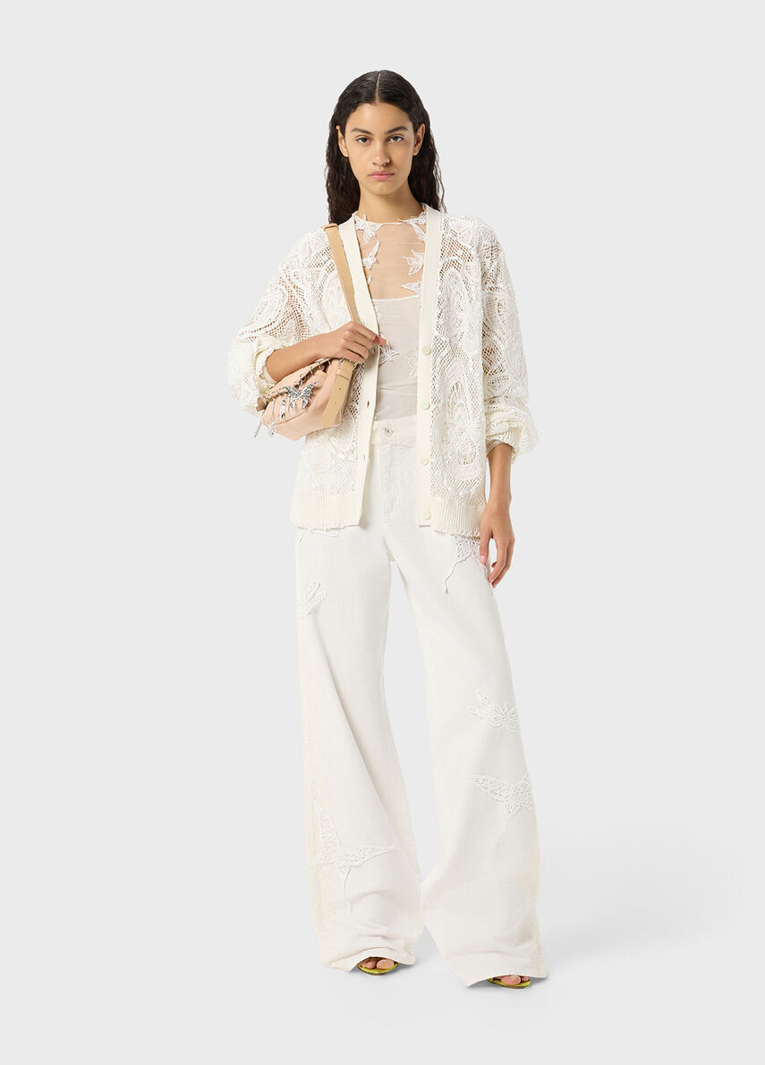 Tulle Sweater with Embroidery - Blumarine