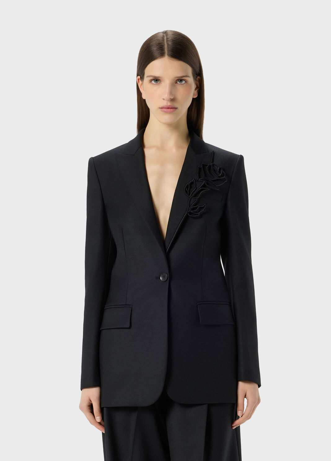 Tailored jacket with rose embroidery  Blumarine - large image number 0