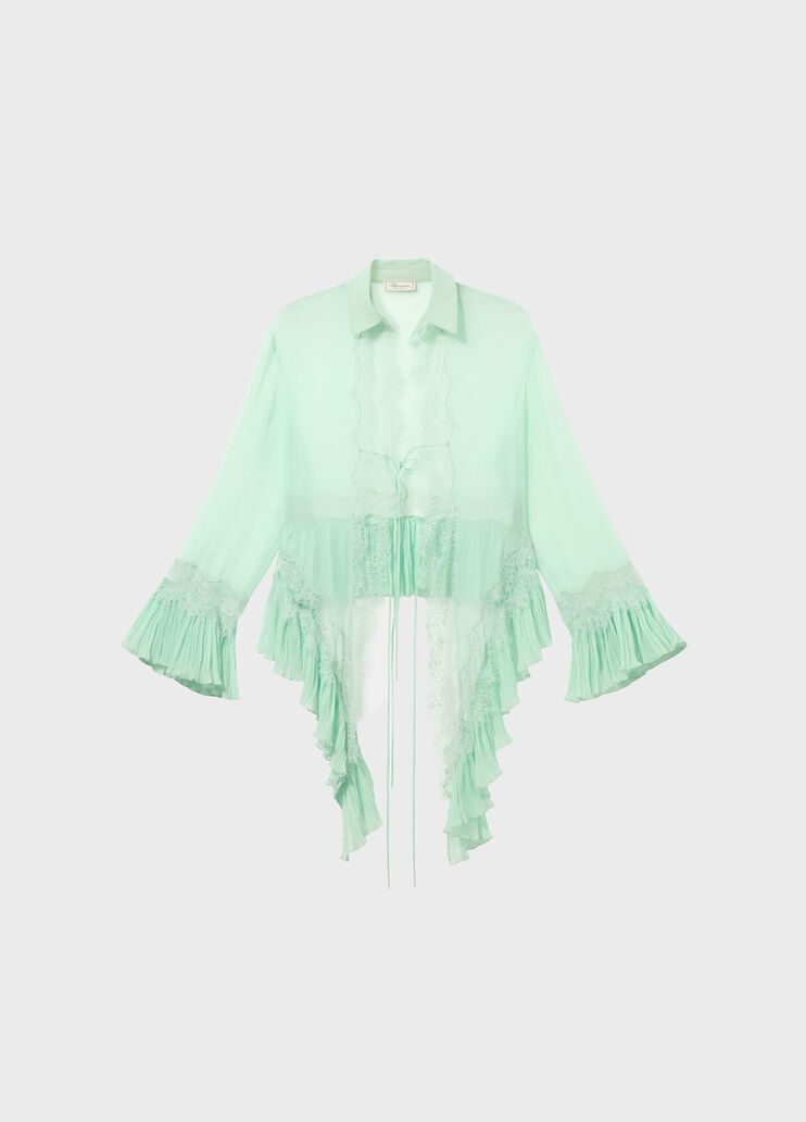 Georgette shirt with lace and pleated ruffle  Blumarine - medium