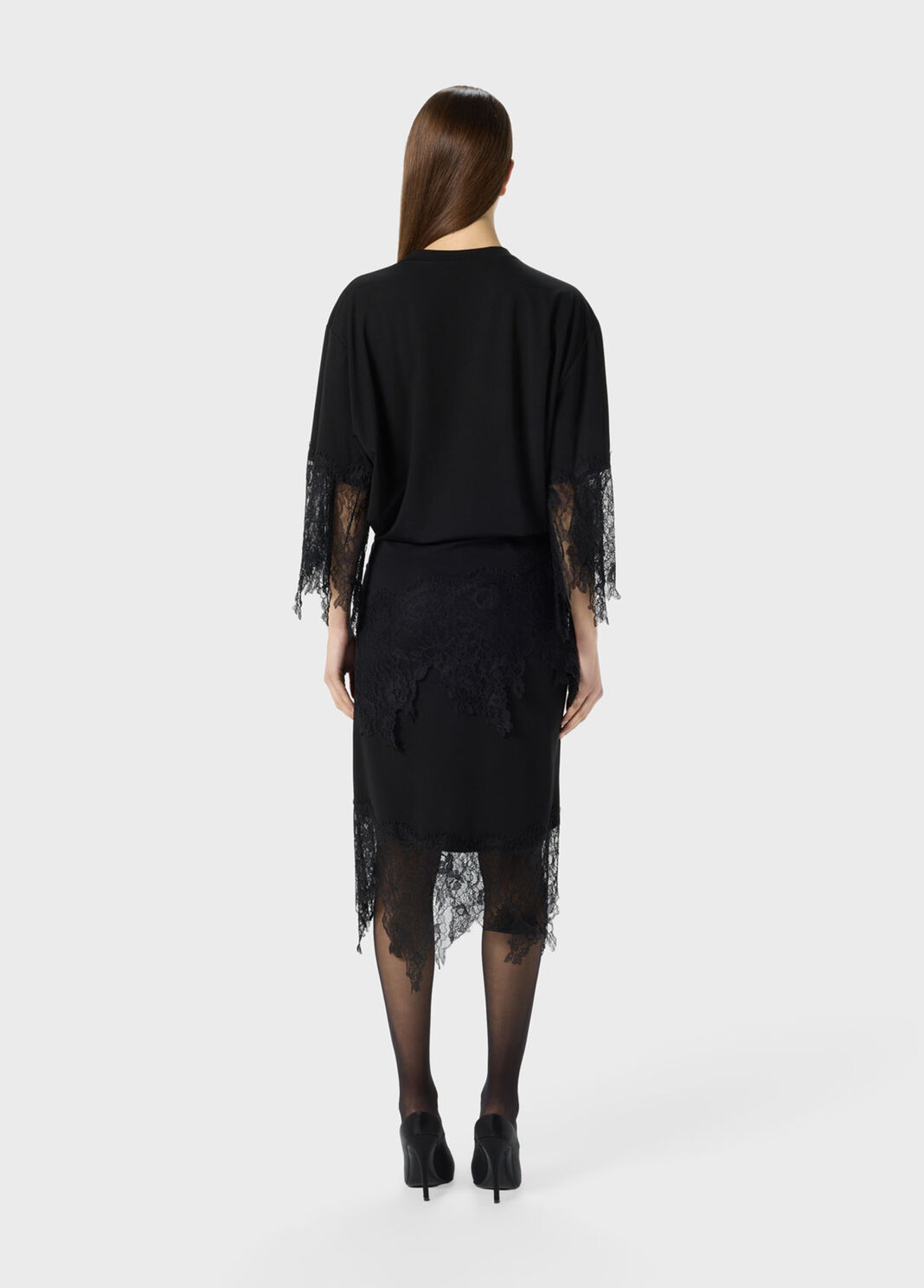 Abito in jersey con balze in pizzo Chantilly  Blumarine - large image number 1