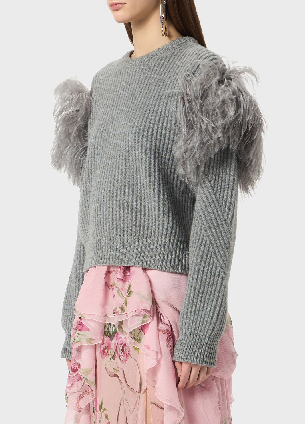Ribbed wool sweater with feathers  Blumarine - large image number 2