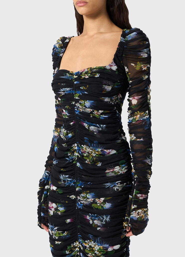 Abito midi in tulle stampato con arriccio  Blumarine - large image number 2