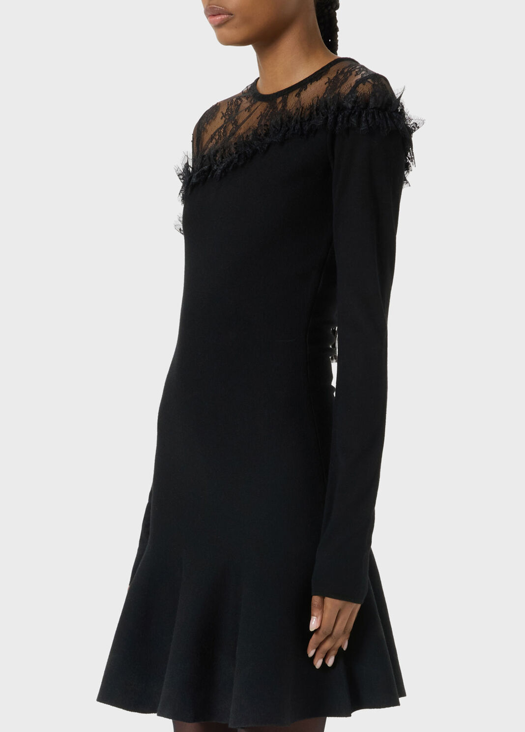 Wool dress with tulle yoke  Blumarine - large image number 2