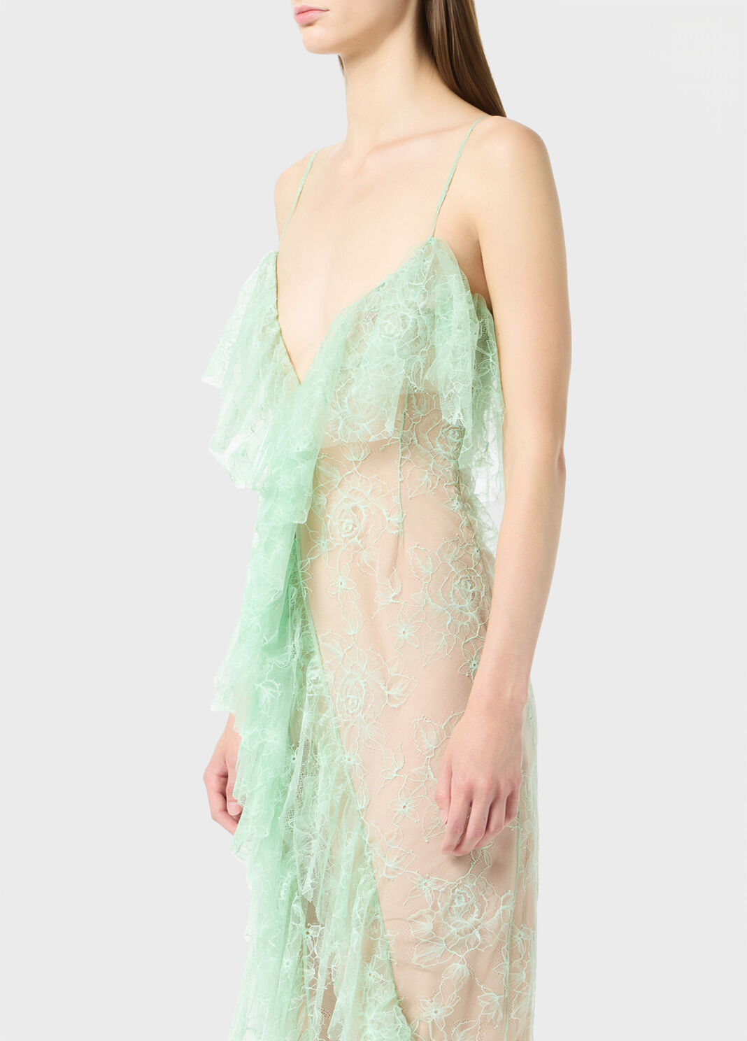 Long lace dress with flounce and slit  Blumarine - large image number 2