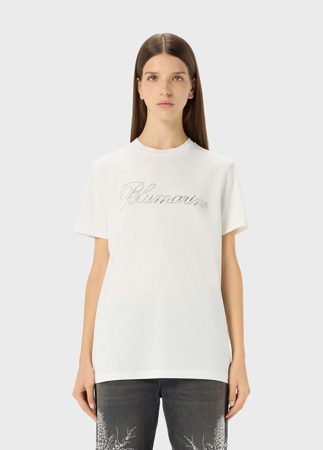T-shirt mit strass-logo aus glas  Blumarine - large image number 0