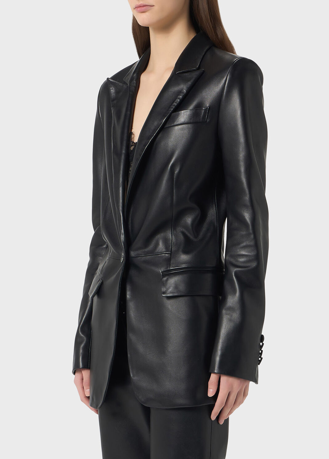 Plong&eacute; leather jacket  Blumarine - large image number 2