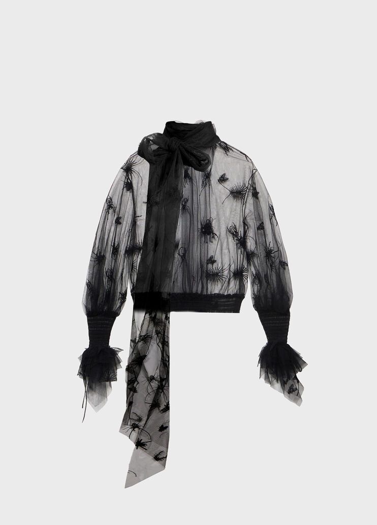 Embroidered Tulle Blouse with Stole  Blumarine - medium