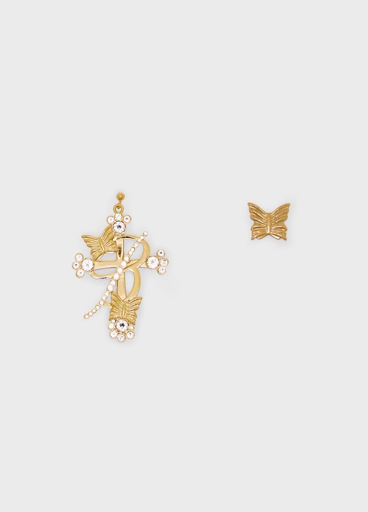 Metal b monogram earrings with stones  Blumarine - medium