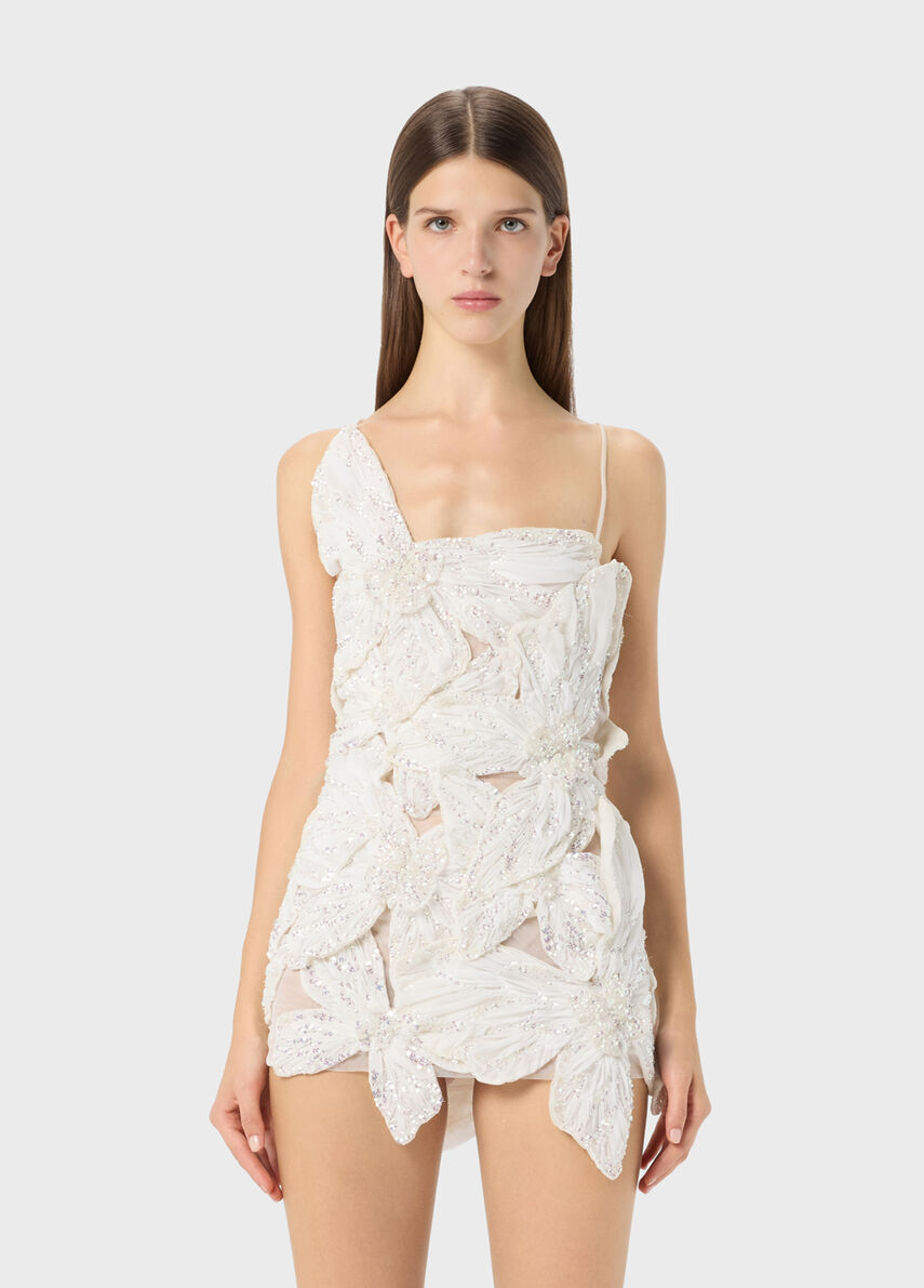 embroidered butterfly dress A-line Butterfly Lace Lilac Corset Prom Dress with Slit, Sage Green / 4 main image 0