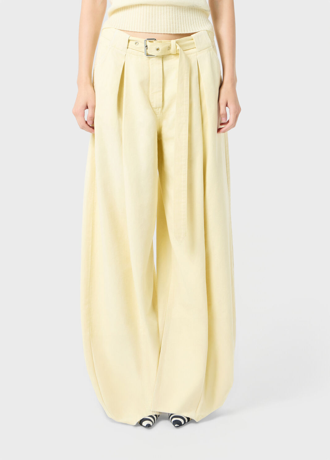 Wide-leg canvas trousers with belt  Blumarine - large image number 0