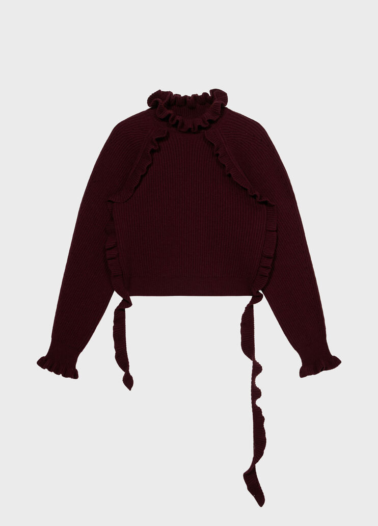 Wool cardigan with ruching and flounced detailing  Blumarine - medium