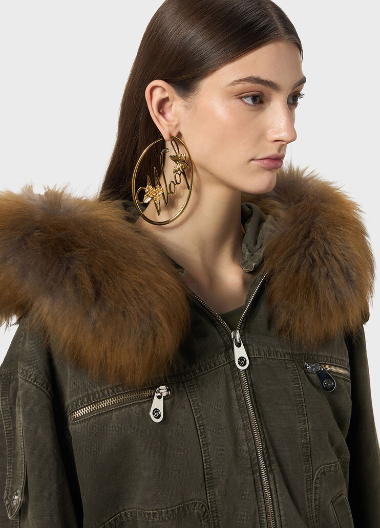 Brass earrings with “woof” lettering  Blumarine - medium