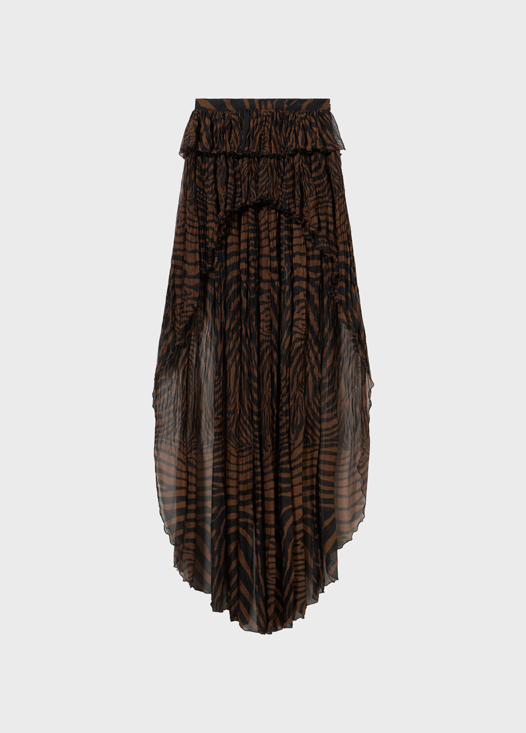 Asymmetrical printed chiffon skirt with ruffle  Blumarine - large image number 4